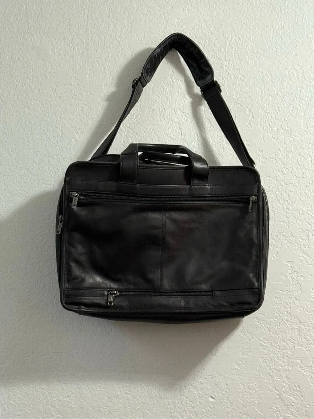 Tumi Leather Expandable Organizer Laptop Briefcase Large 18x13